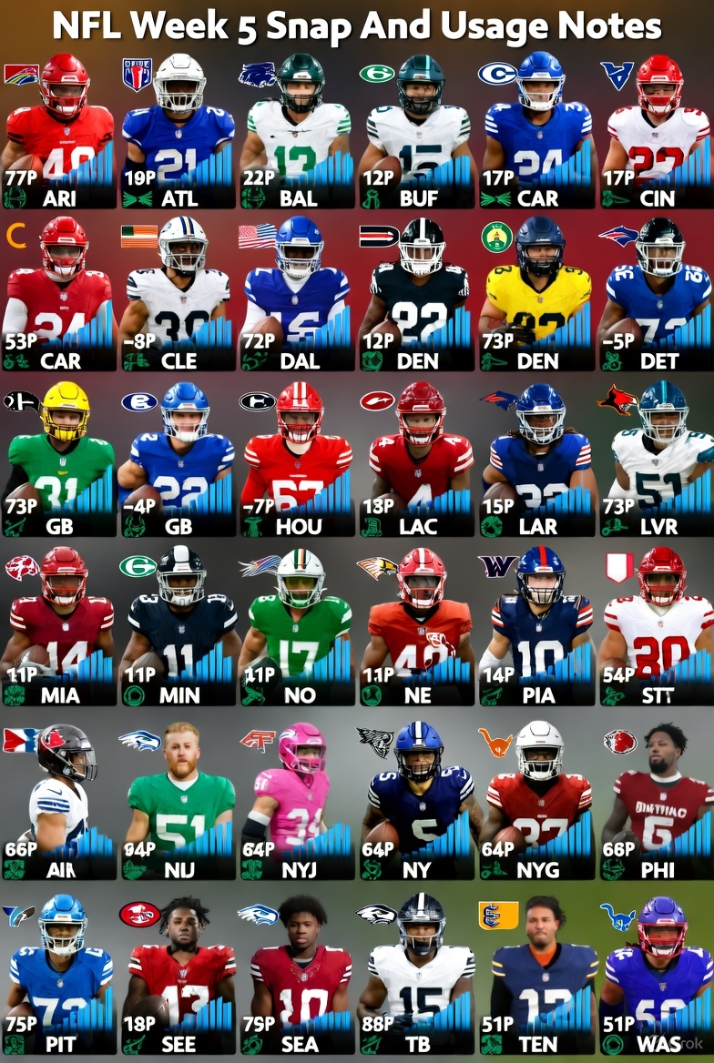 Week 5 Snap Counts and Usage