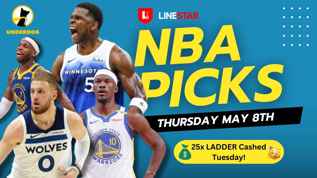 BEST NBA PLAYER PICKS TODAY | Underdog Pick'Em for Thursday May 8th | Cashed 25X Ladder Tuesday!